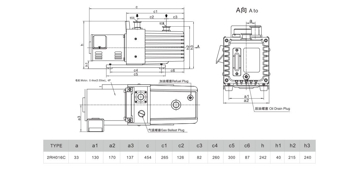 2RH016C雙級旋片真空泵 2RH016C雙級旋片真空泵